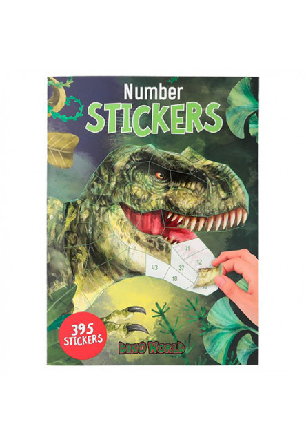 Number Stickers, 8 motívov, 395 samolepiek Dino World
