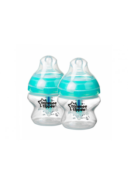 Dojčenská fľaša C2N ANTI-COLIC 2ks 150ml 0m + Tommee Tippee