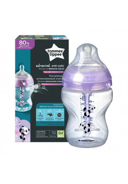 Dojčenská fľaša ANTI-COLIC, advanced, 0+, 260 ml, fialová, 1ks