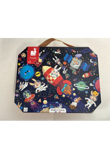Puzzle v kufríku Raketa vo vesmíre 54 ks - Poškodená krabica