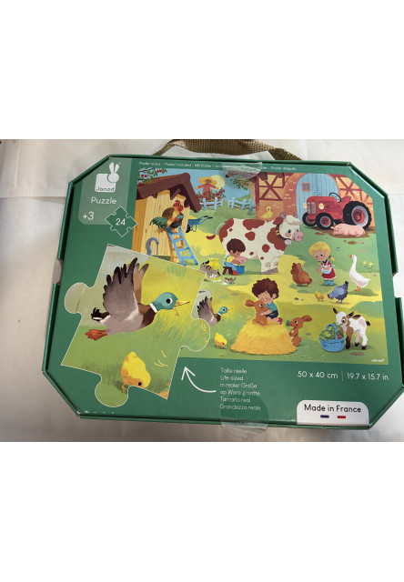 Puzzle Deň na farme v kufríku 24 ks - Poškodené