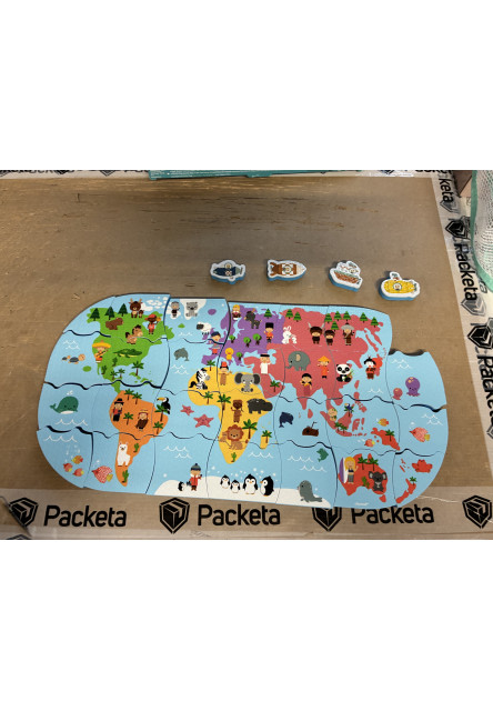 Hračka do vody puzzle Mapa sveta 28 ks - Chýbajúci dielik