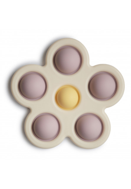 silikónová hračka pop-it Flower (Soft Lilac / Pale Daffodil / Ivory)
