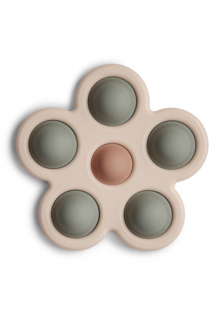 Silikónový kvietok s tlačidlami pop-it mushie - soft lilac/ pale daffodil/ ivory