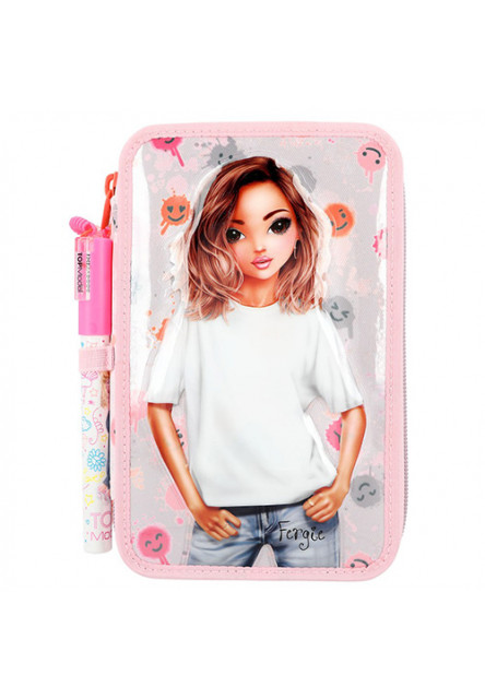 Penál 3 patra s výbavou Top Model, Fergie, BE CREATIVE, s externí psací potřebou Top Model