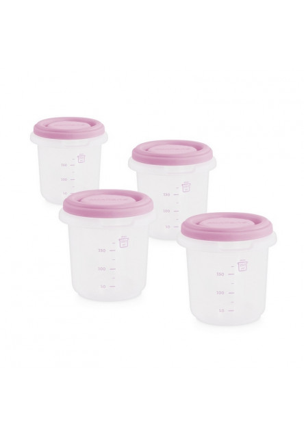 Poháriky na jedlo s viečkom Pink 4ks Miniland