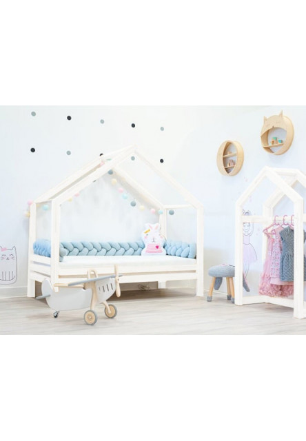 Domčeková posteľ dominant s voliteľnou zábranou premium biela rozmer lôžka: 70 x 160 cm, šuplík, nožičky: s nožičkami a so šuplíkom, zábrany: predná