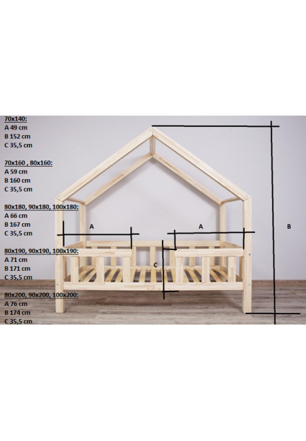 Domčeková posteľ dominant so zábranou premium biela rozmer lôžka: 80 x 160 cm, šuplík, nožičky: s nožičkami, bez šuplíka