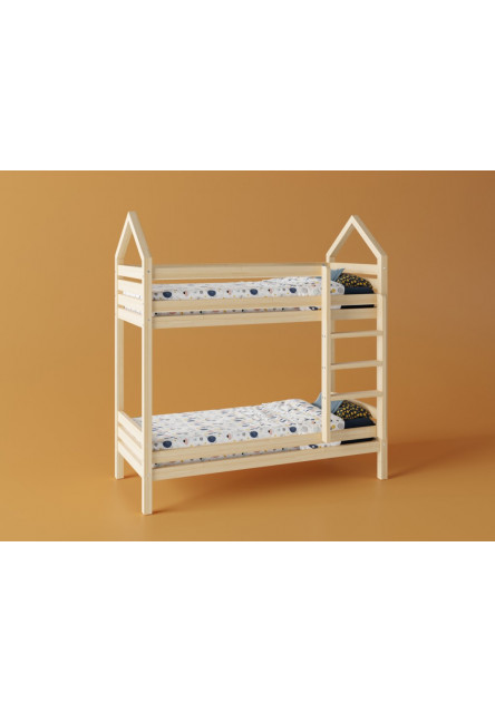 Domčeková posteľ poschodová s voliteľnou spodnou zábranou Premium rozmer lôžka: 70 x 140 cm, zábrany: predná