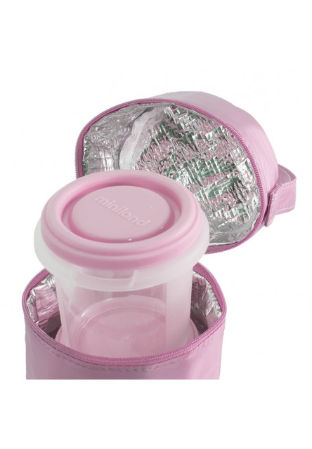 Termoizolačné puzdro + tégliky na jedlo Pink 2ks