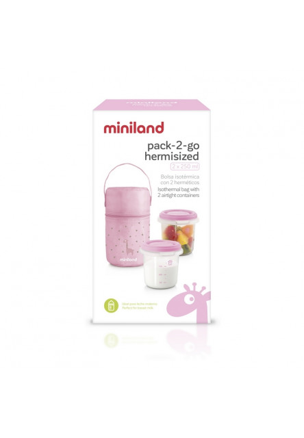 Termoizolačné puzdro + tégliky na jedlo Pink 2ks