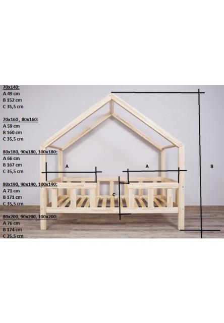 Domčeková posteľ Dominant premium od rozmer lôžka: 70 x 140 cm, šuplík, nožičky: s nožičkami, bez šuplíka