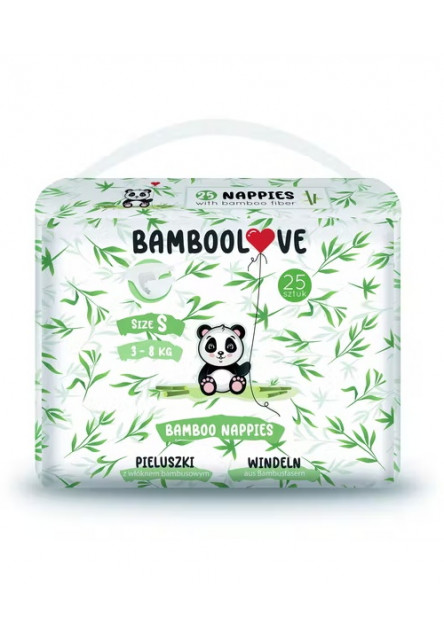 Plienky jednorazové bambus veľ. S 3-8 kg 25 ks