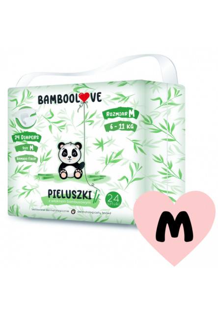 Plienky jednorazové bambus veľ. M 6-11 kg 24 ks Bamboolove