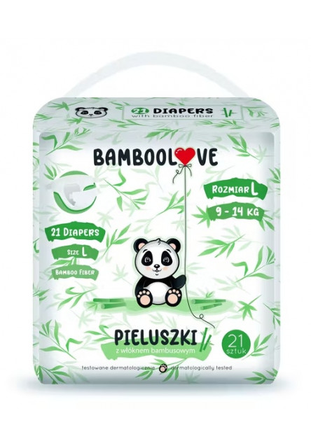 Plienky jednorazové bambus veľ. L 9-14 kg 21 ks