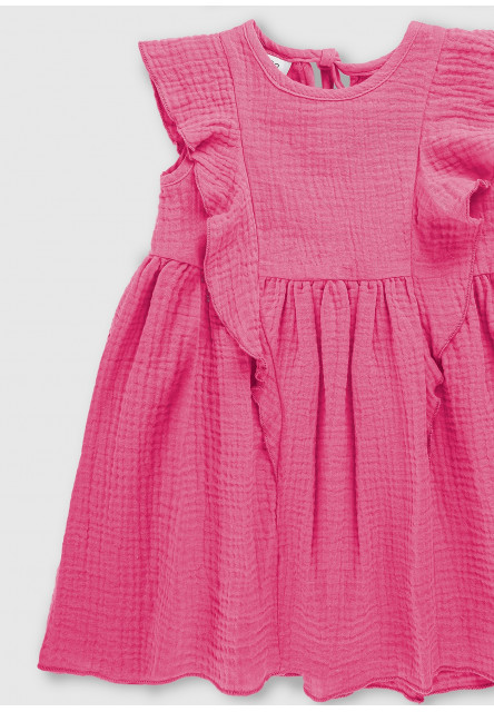 Detské šaty z ružového mušelínu