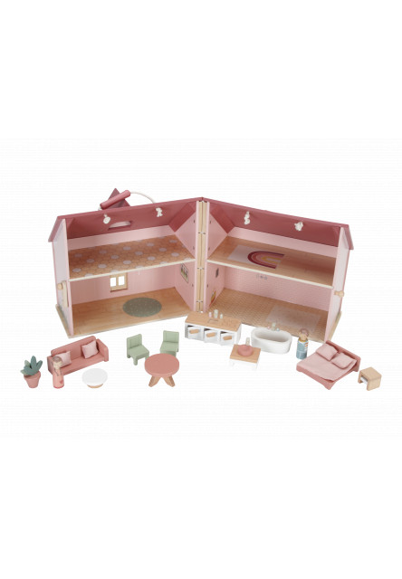 Domček pre bábiky drevený prenosný