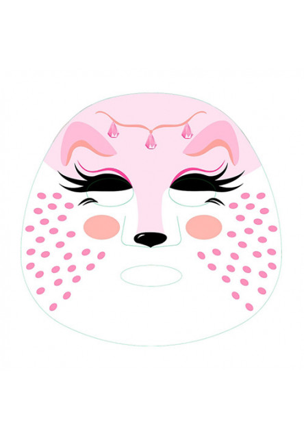 ASST | Tvárová maska s fantasy zvieratkami, Ružová - Líška