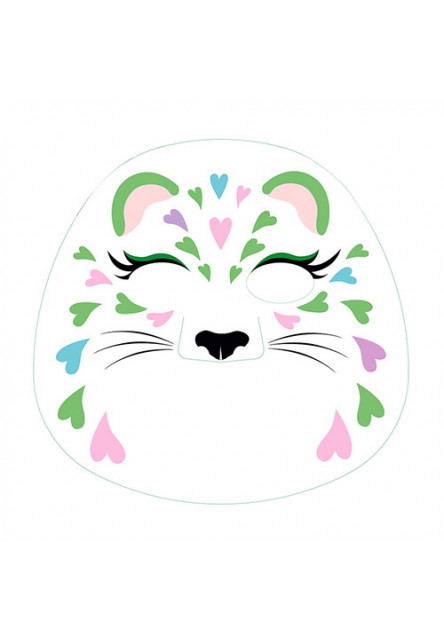 ASST | Tvárová maska so zvieratkami - Zelená, Mačka