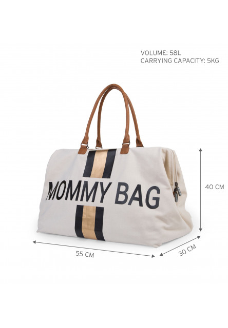 Prebaľovacia taška  Mommy Bag Big Off White / Black Gold