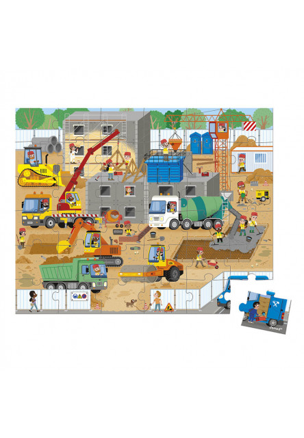 Puzzle Na stavbe v kufríku 36 ks - Poškodená krabica
