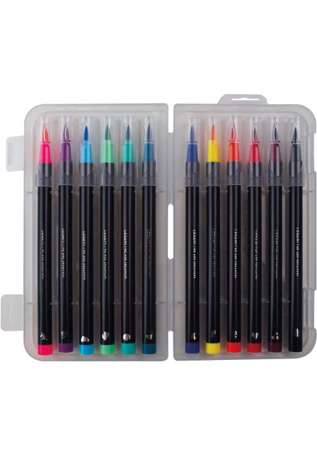 Súprava fixiek Legami Brush Markers Legami Set Of 12 Brush Markers - Brush Markers - Bright Colours - kópia