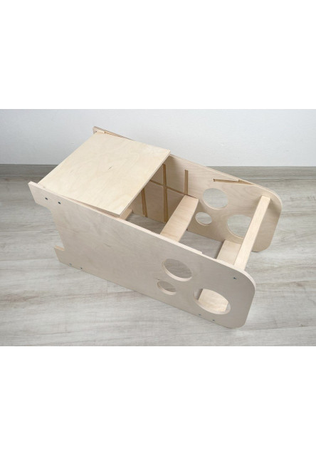 Rastúca učiaca veža 3v1 Bublina Max 75 cm variant: prírodný (natur)