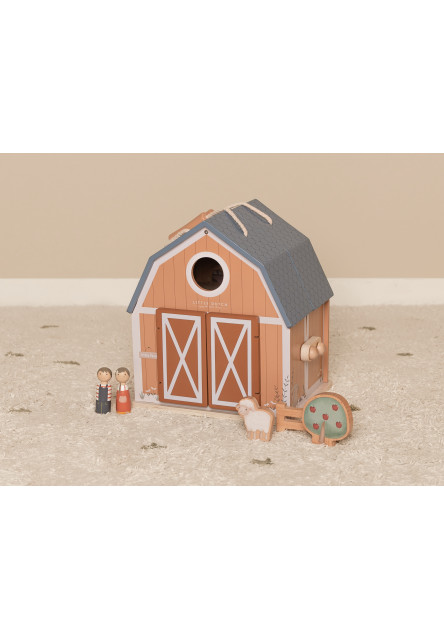 Domček pre bábiky drevený prenosný Farma