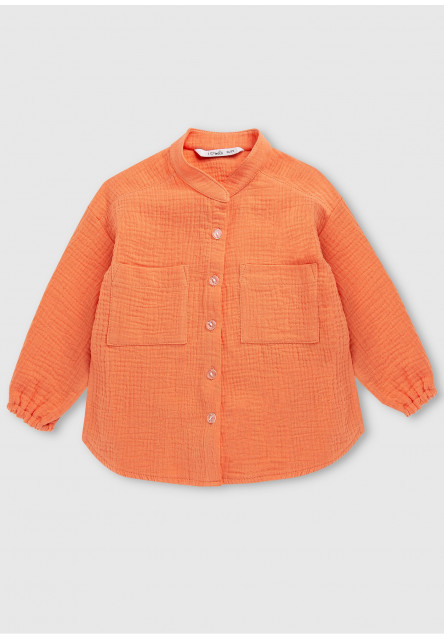 Palma - detská košeľa z marhuľovo oranžového mušelínu