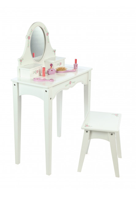 Drevený kozmetický stolček biely