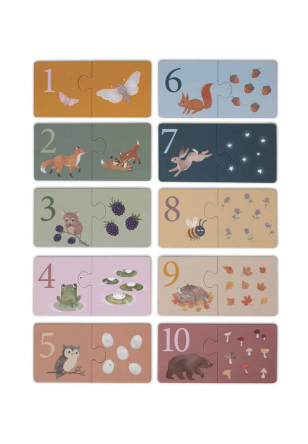 Detské puzzle s číslami – severské zvieratká