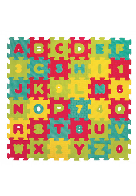 Puzzle penové 90x90cm písmená a čísla