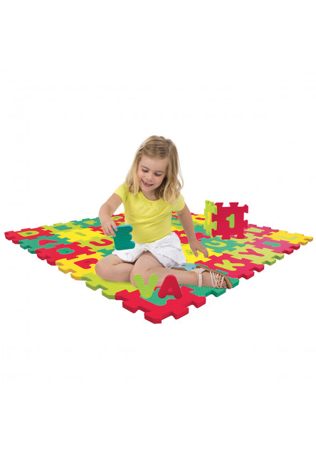 Puzzle penové 90x90cm písmená a čísla