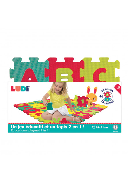 Puzzle penové 90x90cm písmená a čísla