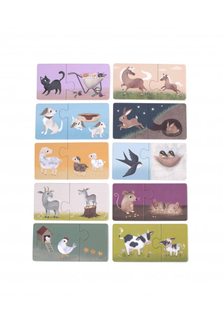 Parent and baby puzzles farm animals