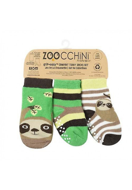 Set 3ks protišmykové ponožky Leňochod Zoocchini