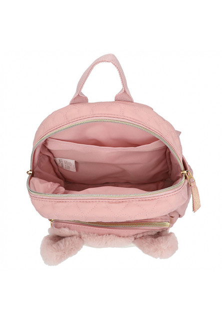 Prešívaný batôžtek - Ružový, s plyšovou spiacou líškou