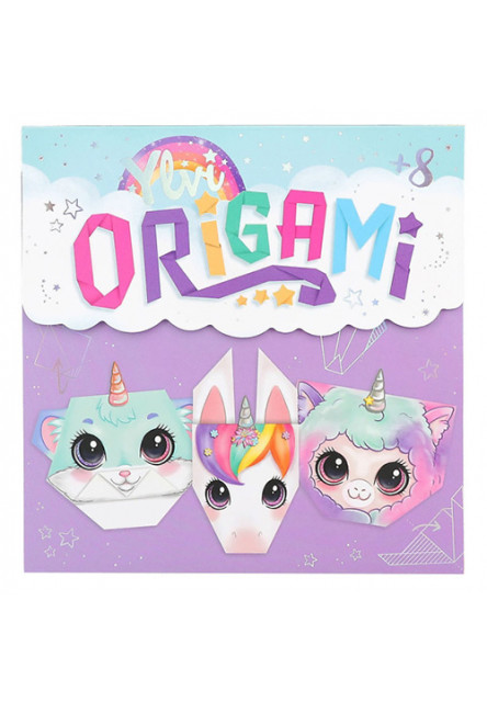 ASST | Kreatívny bloček Origami, Skladacie zvieratká, fialový