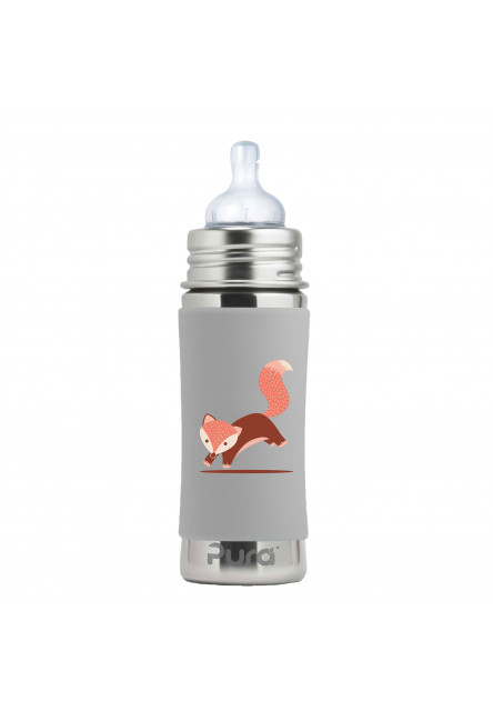 Nerezová dojčenská fľaša 325ml (Fox) Pura