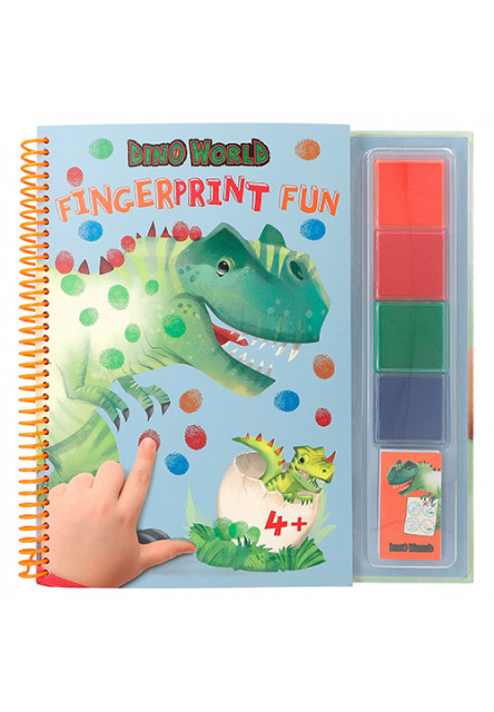 Omalovánka | Fingerprint Fun, 4 farby Dino World