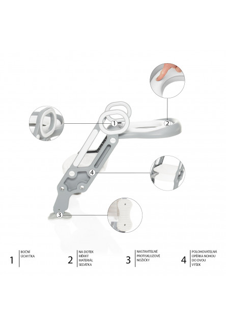 Schodíky na WC Loostep Dove Grey