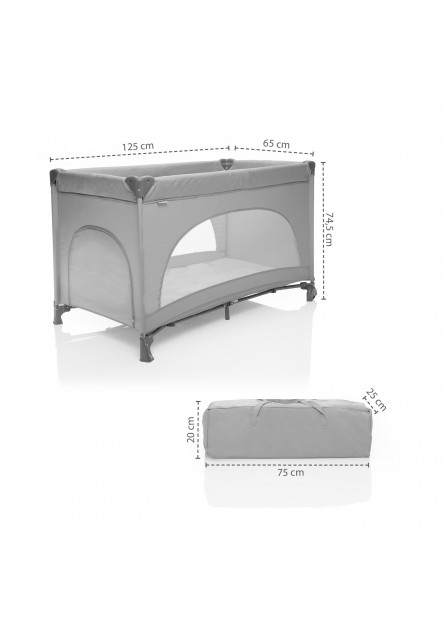 Postieľka skladacia Lely Antracit Grey