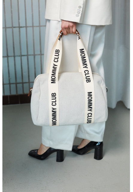 Prebaľovacia taška Mommy Club Signature Canvas Off White