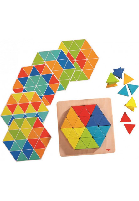 Drevená hračka - Farebné trojuholníky na vkladanie