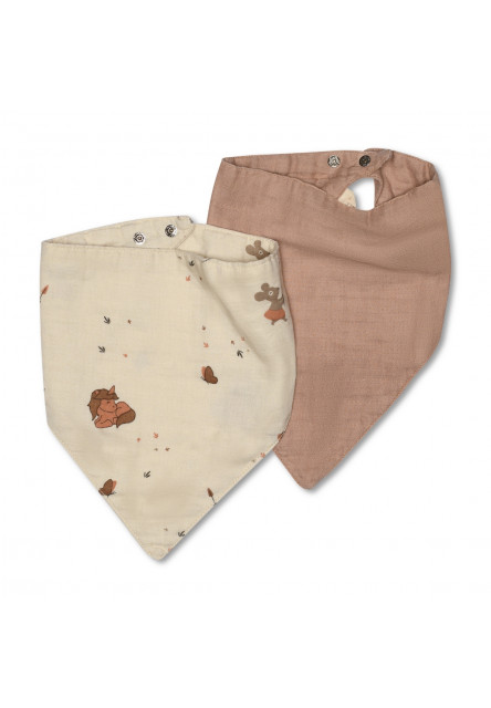 Villads Mušelínový podbradník 2 ks Unicorn/Rose Dust