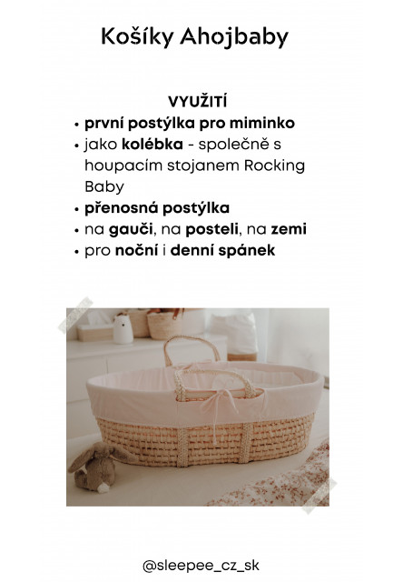Mojžišov košík pre bábätko Paper Dream white + matrac Airdream