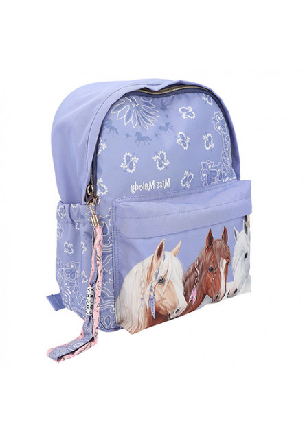 Batôžtek s príveskom, Fialový, bandana vzor, 3 kone