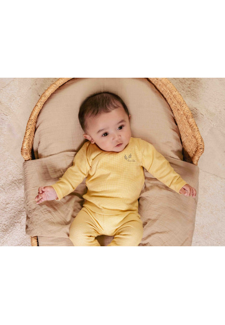 Tričko dlhý rukáv zavinovací Warm Yellow veľ. 62