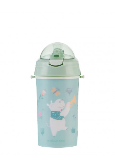 Hrnček so silikónovou slamkou a popruhom 450ml Music Fest Mint