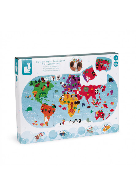 Hračka do vody puzzle Mapa sveta 28 ks - Chýbajúci dielik